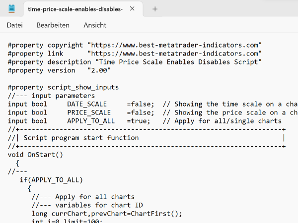 Time Price Scale Enables Disables Custom Script